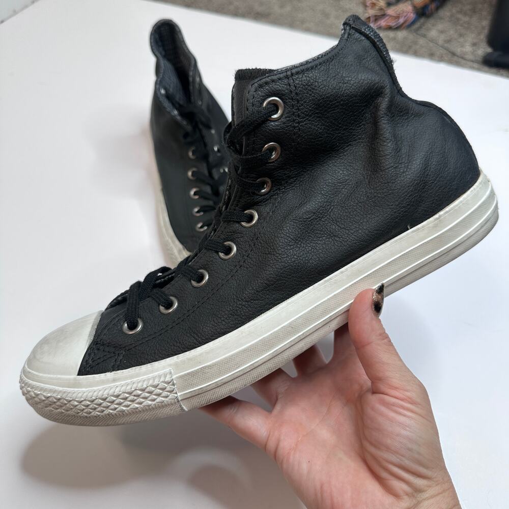 Converse Chuck Taylor All Star Black Leather Hi Top Sneakers